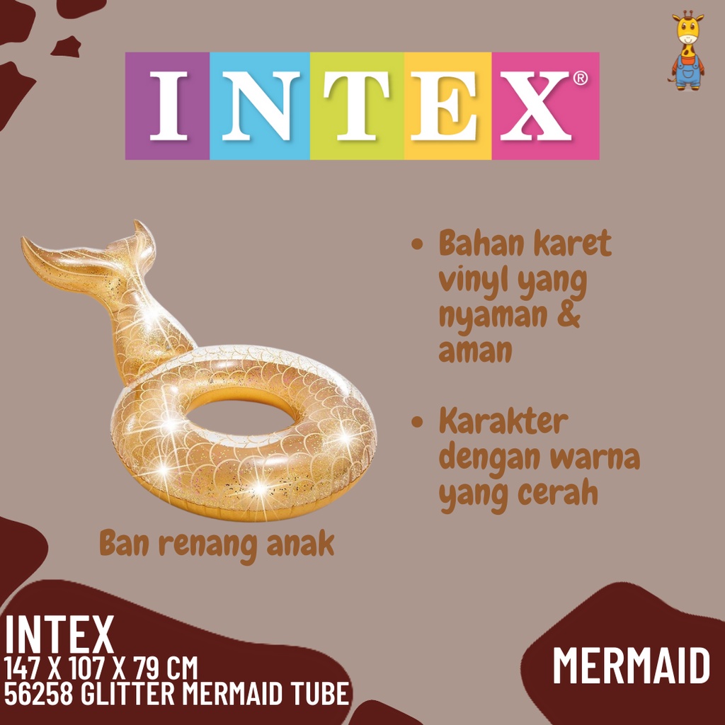 INTEX Ban Renang Glitter Mermaid Tube 56258