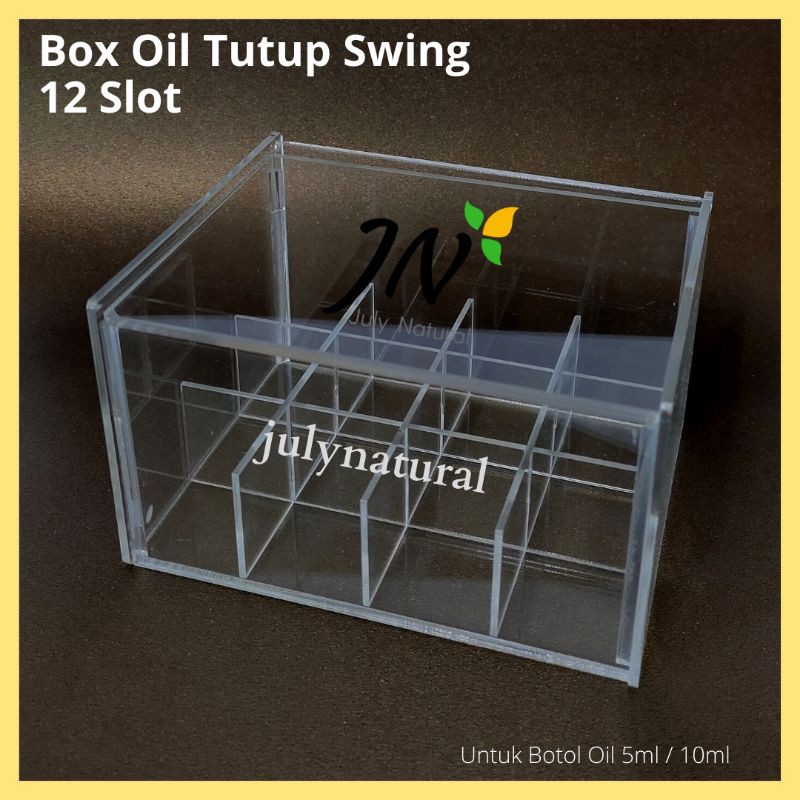 Box Acrylic Essential Oil untuk Botol 10ml, 15ml (12 Sekat) / Box Akrilik / Kotak Akrilik