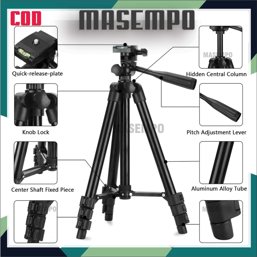 Tripod kamera HP 3120 Holder U Kaki Stabilizer 1 Meter