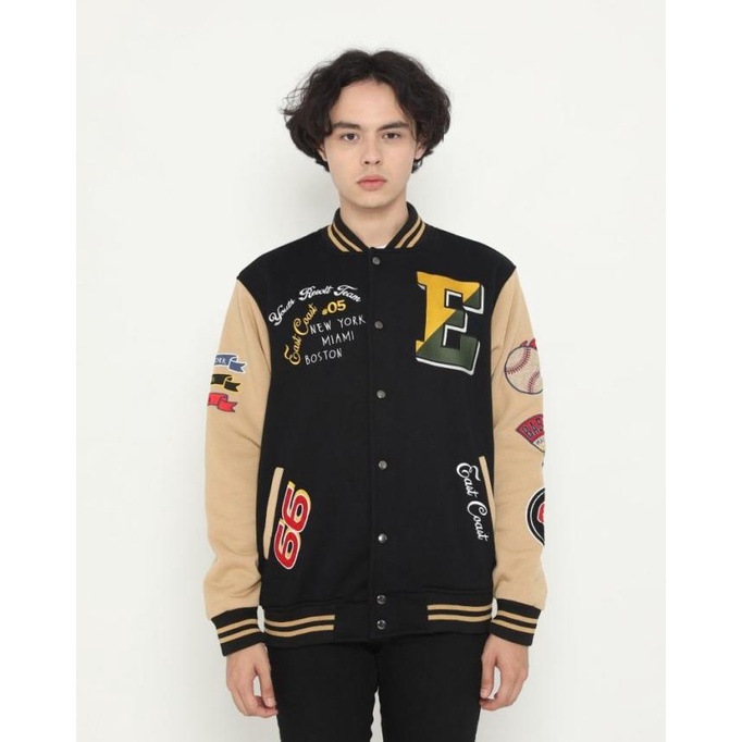Outerwear Erigo Varsity Jacket Baseball East Team Fleece Black - S