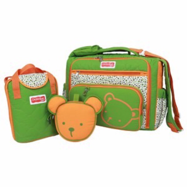 Dialogue Baby Tas Bayi Besar 4in1 Polka Series Hijau, tidak termasuk Cooler bag