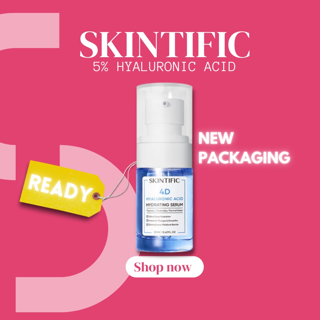 SKINTIFIC - 4D Pure Hyaluronic Acid Hydrating Serum Glowing Mist Serum 5% HYALURONIC ACID 20ml Serum Pelembab [BPOM]