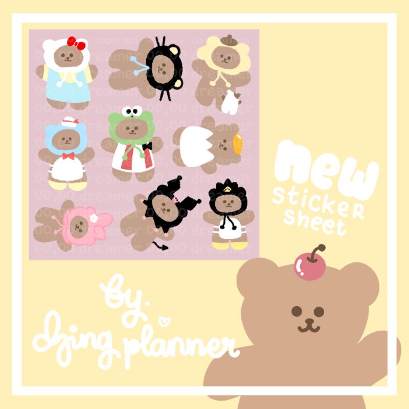 

Sanrio | Sticker Journal Diary Planner Sheet Kiss cut | by Djing.Planner