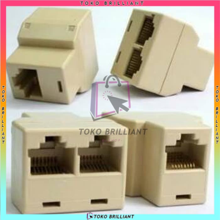 Barel RJ 45 SINGLE /DOUBLE CABANG - barel 10PCS UTP RJ45 Single/Double LAN Konektor Import