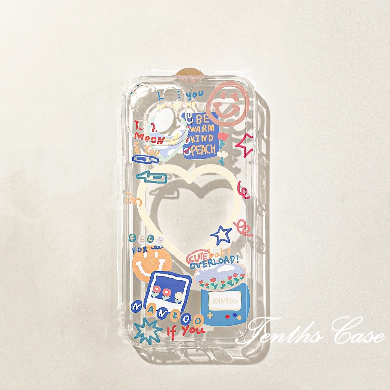 IPhone 13 12 11 Pro Max SE2020 X XR Xs Max 7 8 6 6s Plus Soft Case Desain Graffiti Hati Untuk