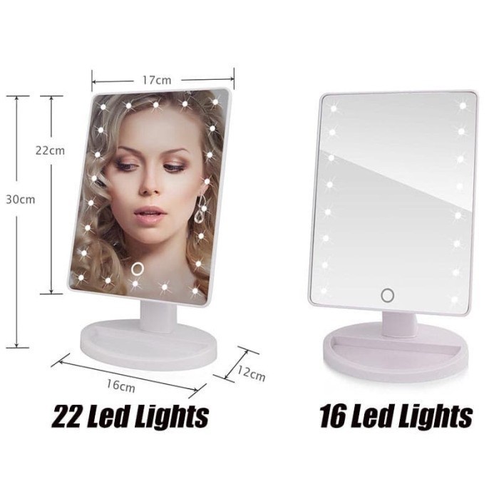 Cermin Make Up Lampu LED TOUCHSCREEN - Makeup Mirror Cermin Rias