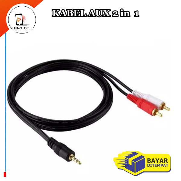 Kabel Aux 2 In 1 2in1 Audio Untuk Menghubungkan Ke Speaker Shopee Indonesia