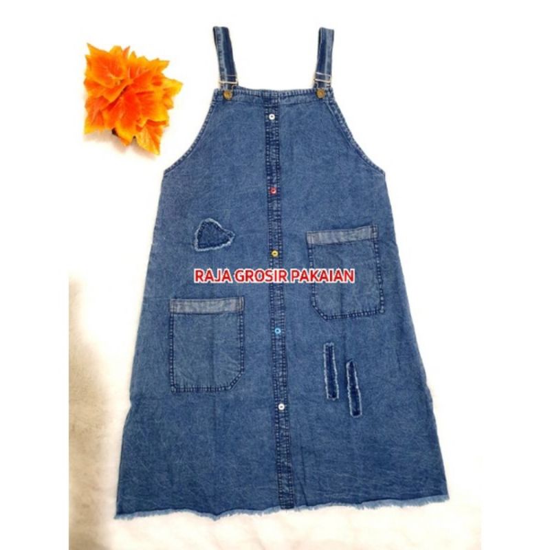 Baju Overall Jeans Snow Anak / Baju Kodok Jeans Anak