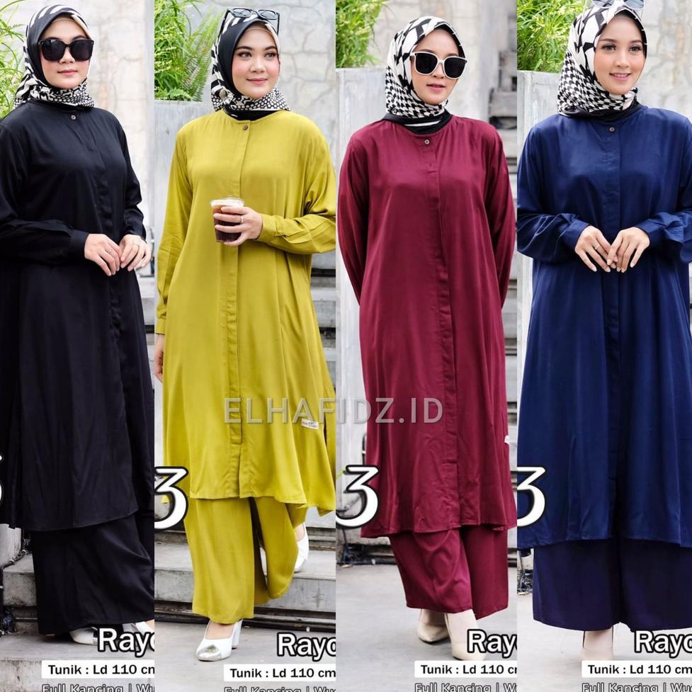 BDN.15Jn22ᴹ– Hijab Sisters Zima One Set Jumbo Premium Motif Polos / Setelan Muslim Wanita LD 110 / L