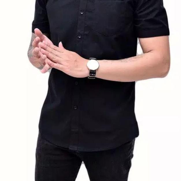 kemeja pria polos lengan pendek, kemeja laki laki lengan pendek, kemeja cowok polos lengan pendek, k