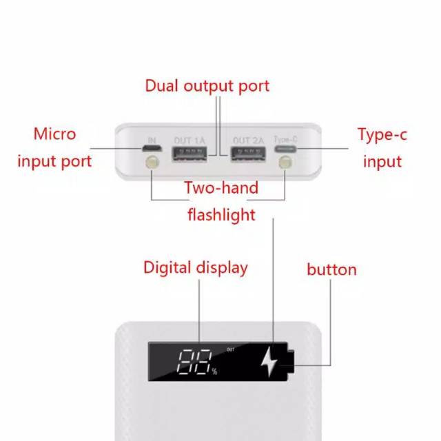 DIY case powerbank 10X 18650 baterai