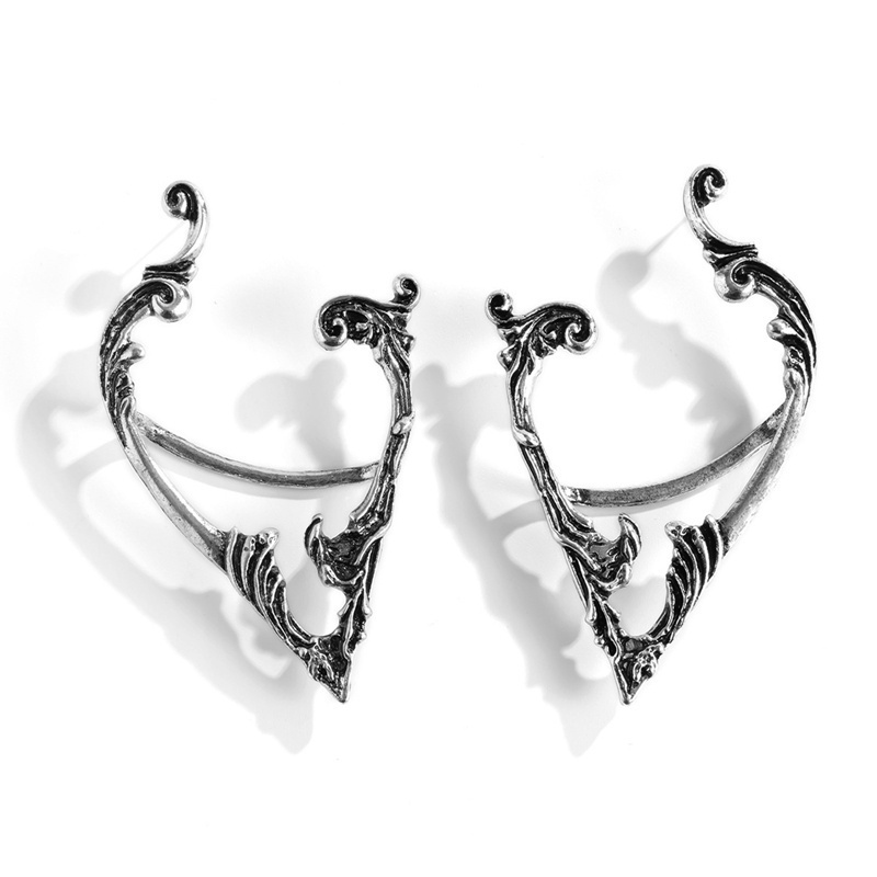Fancyqube 1pc Anting Klip Telinga Tanpa Tindik Warna Silver Gaya Punk Untuk Wanita