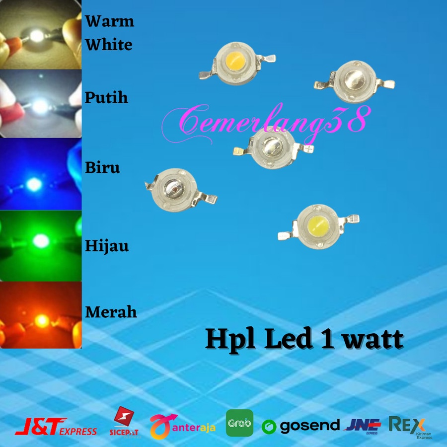 HPL High Power LED Epistar Epiled Chip COB Biji Mata 1W 1 Watt