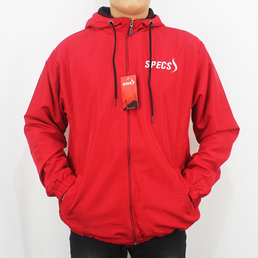 JAKET SPECS PARASUT WINDBREAKER - JAKET OLAH RAGA PRIA - JAKET TRAINING PARASUT SPECS MERAH