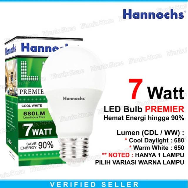 Jual Hannochs LED Bulb PREMIER 7 Watt - Bola Lampu Bohlam LED PREMIER ...