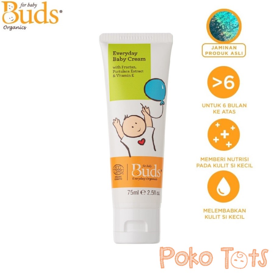 Buds Organics Everyday Baby Cream 75ml Krim Pelembab Kulit Bayi BEO Everyday Organic WHS