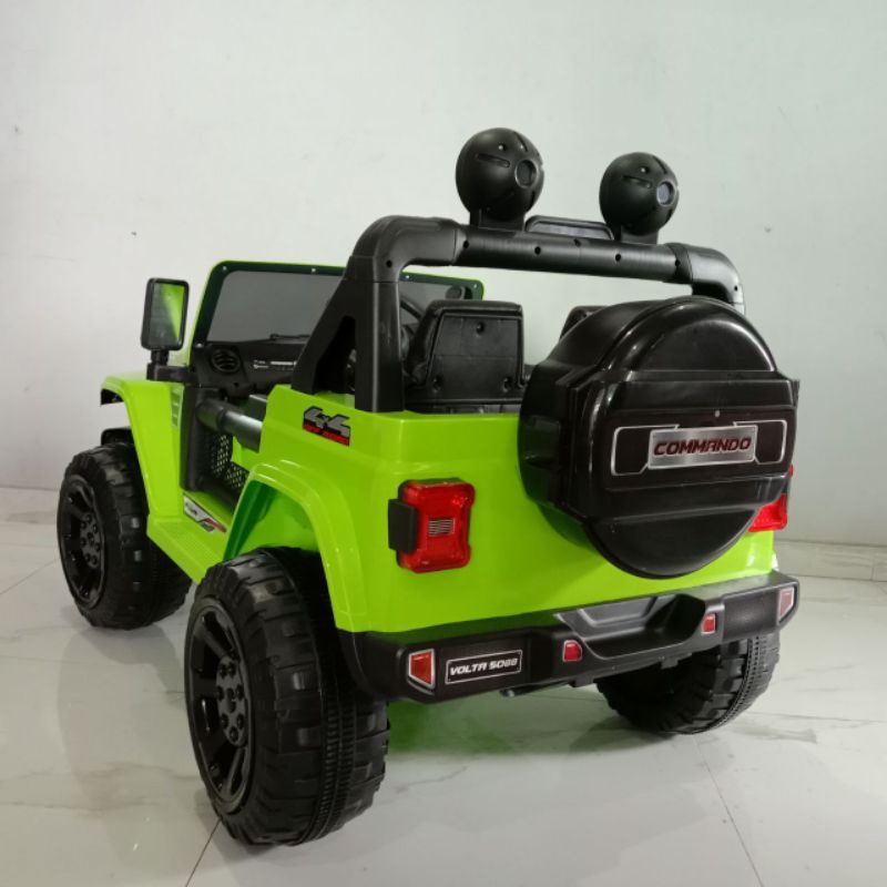 Mainan Anak Mobil Aki  Retome dan Manual Injak Commando Volta 12 volt jeep rubicon besar muat 2 anak beban 50 kg