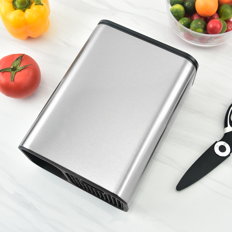 Rak Tempat Wadah Pisau Dapur dan Spatula Silver Stainless Steel