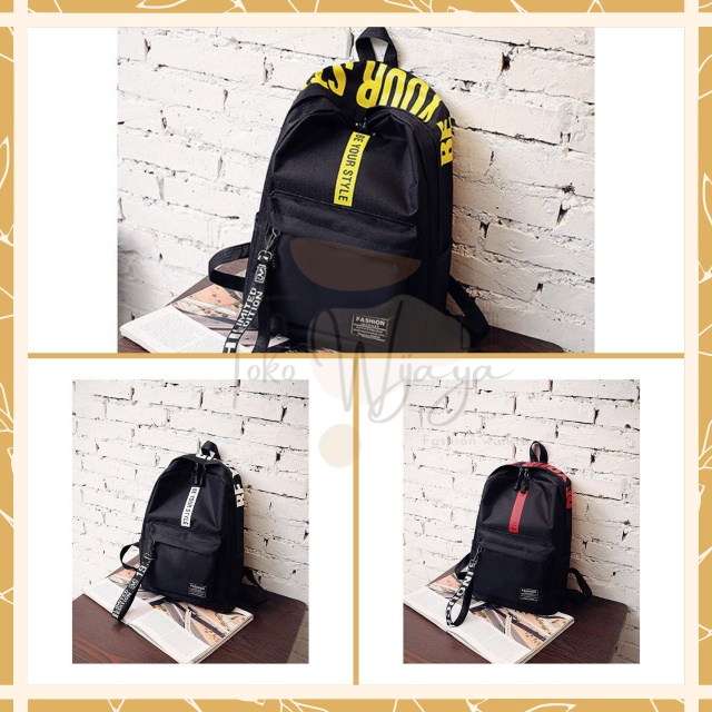 Tas Ransel Pria Dan Wanita Import Tas Fashion Import Be Your Self Tas Sekolah