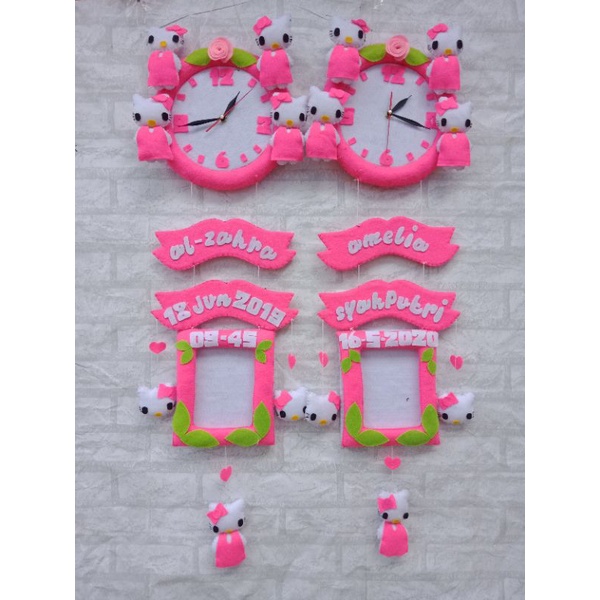 jam hello Kitty/tempahan nama /hiasan dinding nama
