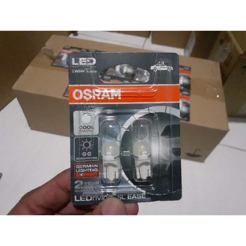 Bohlam Senja/bohlam Tancap LED Osram T10 W5W Retrofit Putih Cool white Asli Germany