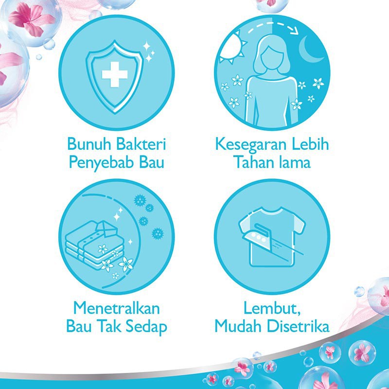 Downy Pelembut &amp; Pewangi Pakaian Anti Bau Refill - 650 ml