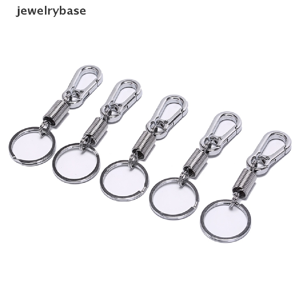 5 Pcs Gantungan Kunci carabiner Bahan stainless steel Dapat Ditarik Untuk outdoor