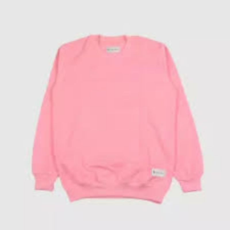 Sweater Crewneck Polos Pria Wanita/Unisex Baby Pink PREMIUM Sweatshirt