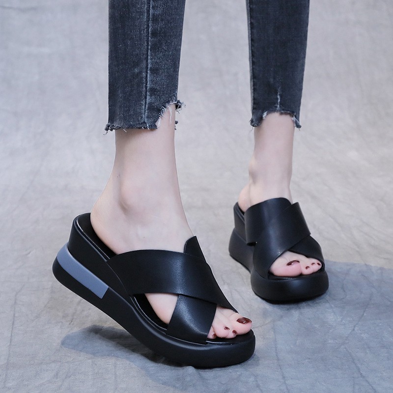 RYX - Volant Gust Sandal Wedges Wanita Fashion Casual - Ori Import