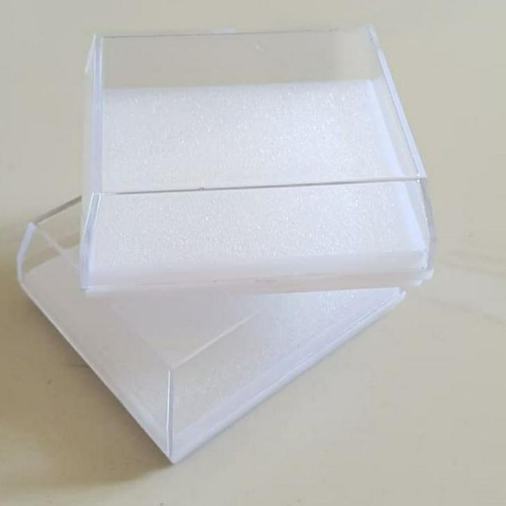 (Isi 12) Kotak / Box / Tempat Plastik Polos 7cm Rosario Aksesoris Bros Perhiasan Souvenir Hadiah