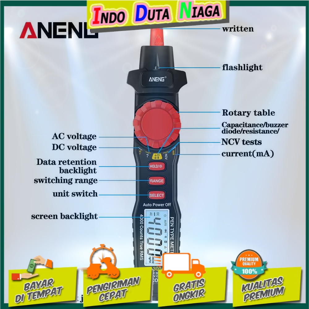 ANENG Digital Multimeter Voltage Tester Pen - A3004