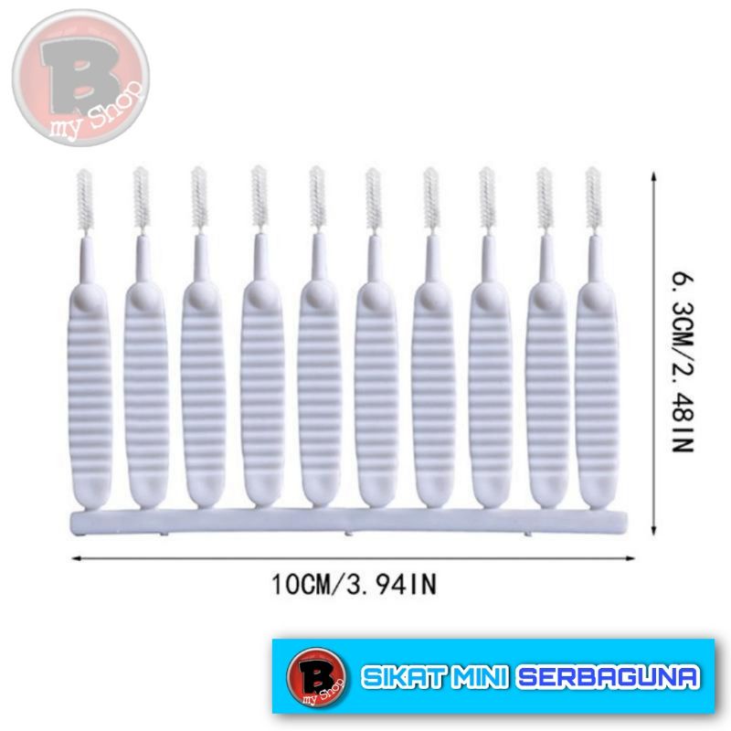 1 PACK/10 PCS - SIKAT MINI PEMBERSIH SHOWER / KONEKTOR HANDPHONE - DOT BRUSH - SIKAT SERBAGUNA