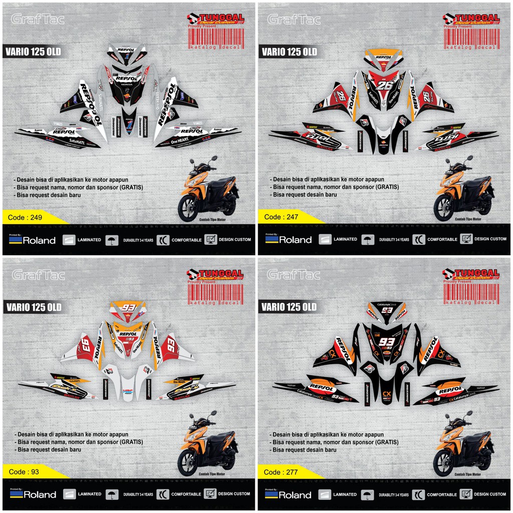 DECAL CUSTOM HONDA VARIO 125 REPSOL