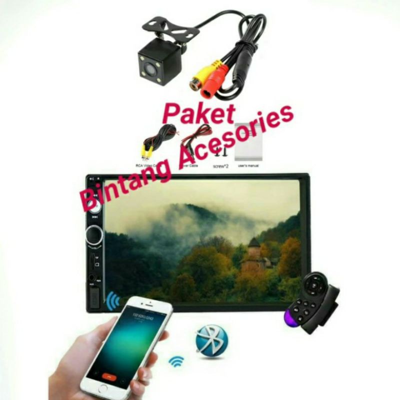 Head Unit Double Din Dan Camera Mundur Mobil FORTUNER Witth Android