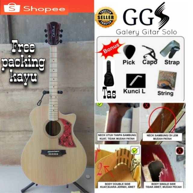 Gitar Akustik ColeClark Neck Utuh