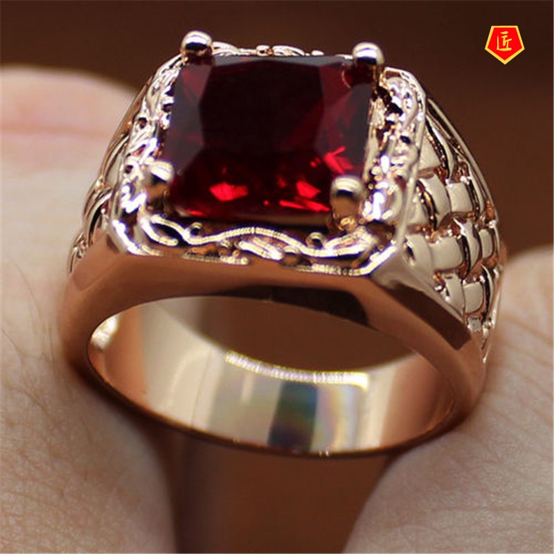 [Ready Stock]Fashion Personality Ruby Ring