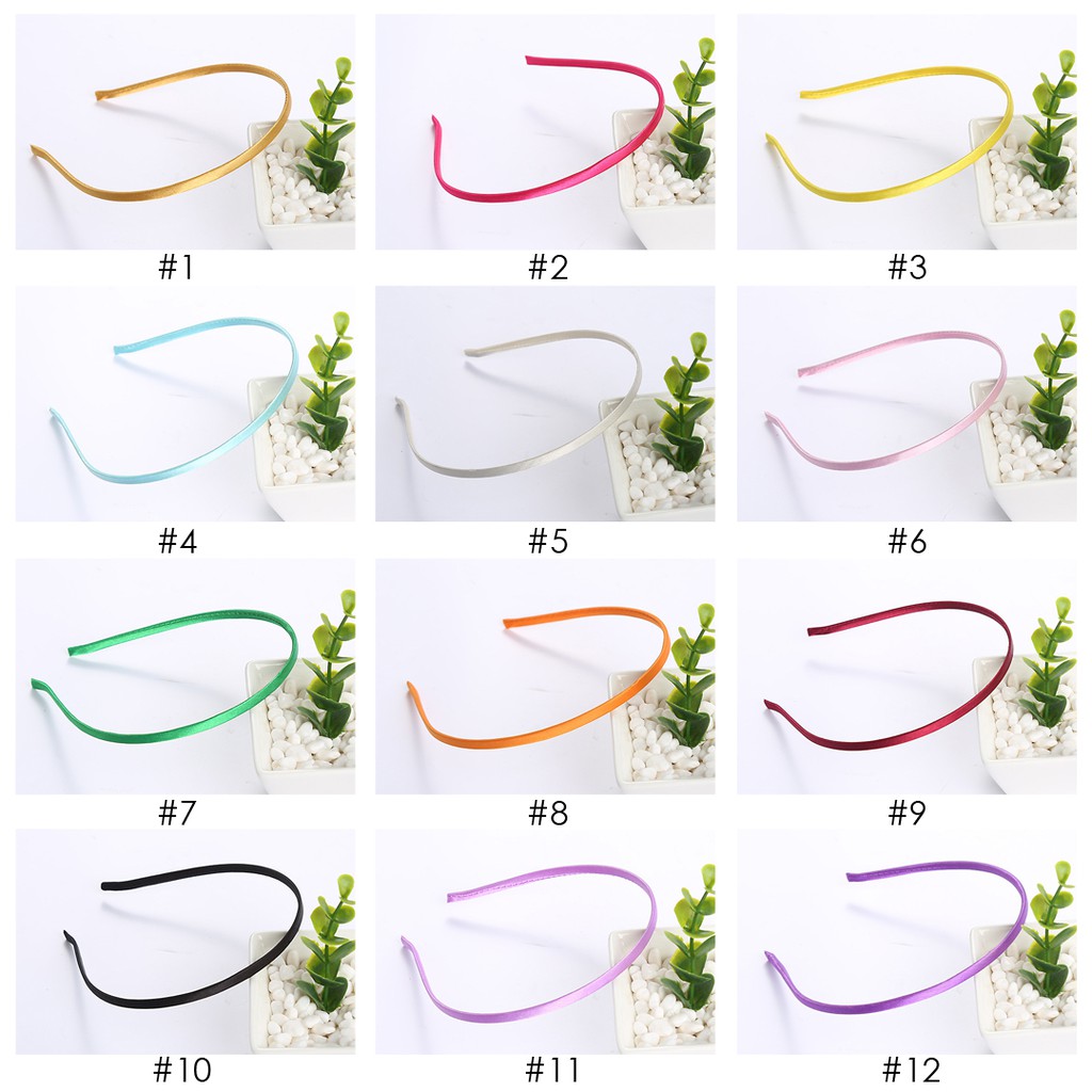 Bando Korea Lidi Polos Headband Untuk Aksesoris Rambut Wanita/ 1Pc Bandana Handmade DIY Warna Permen