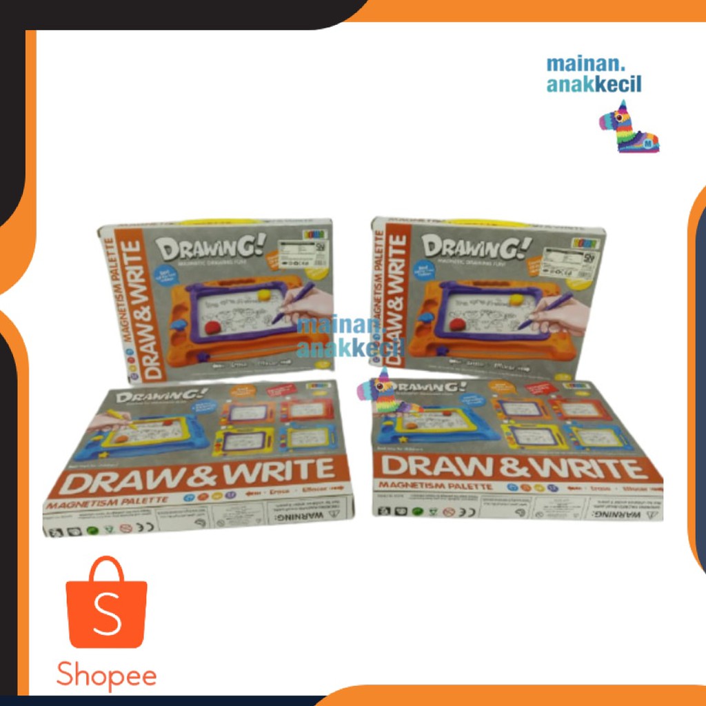 

BEST SELLER - Mainan anak papan tulis reuseable draw and write magnetic warna warni - Merah