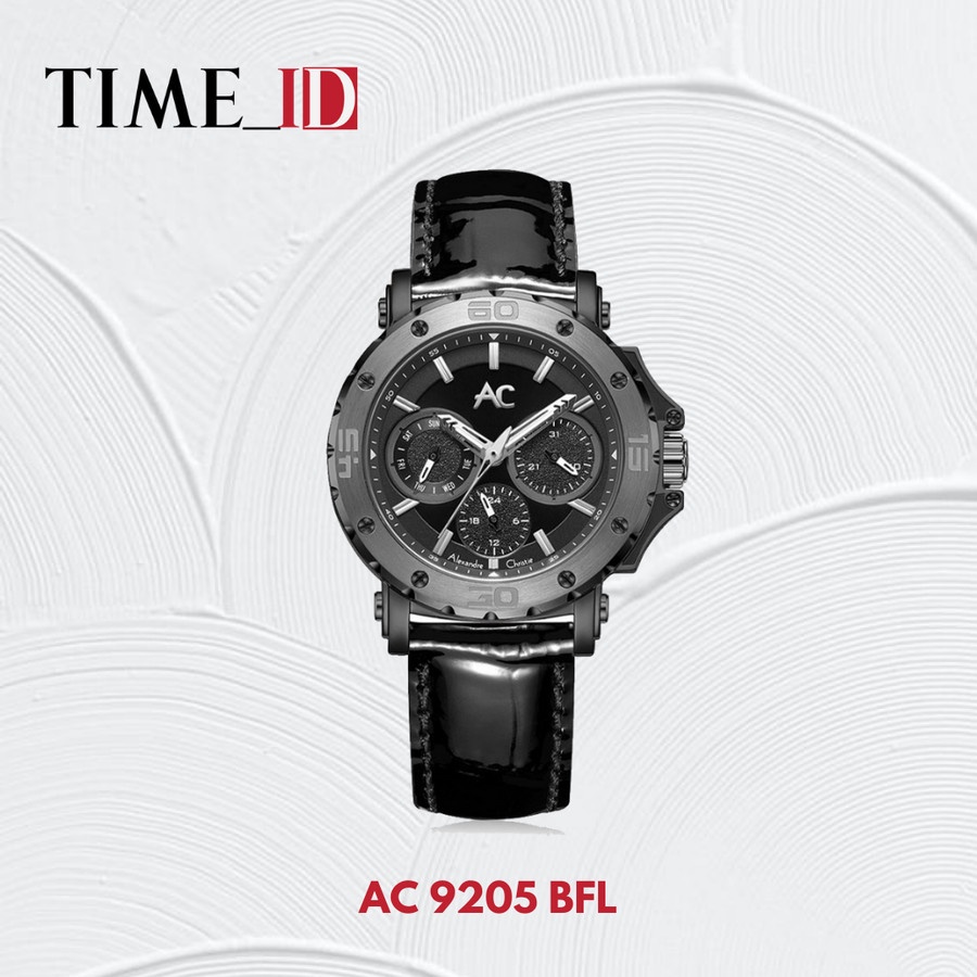 Jam Tangan Alexandre Christie AC 9205 BFL Full Black Leather Wanita