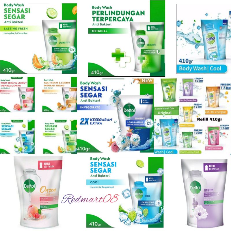 Dettol Sabun mandi cair / Bodywash dettol Refill 410 gr