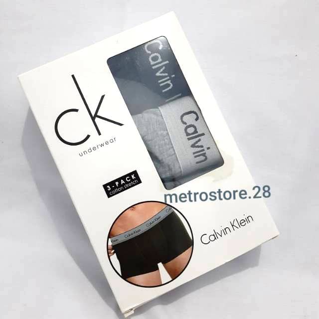 3 PCS CELANA  BOXER PRIA CALVIN  KLEIN  BERKUALITAS XL 