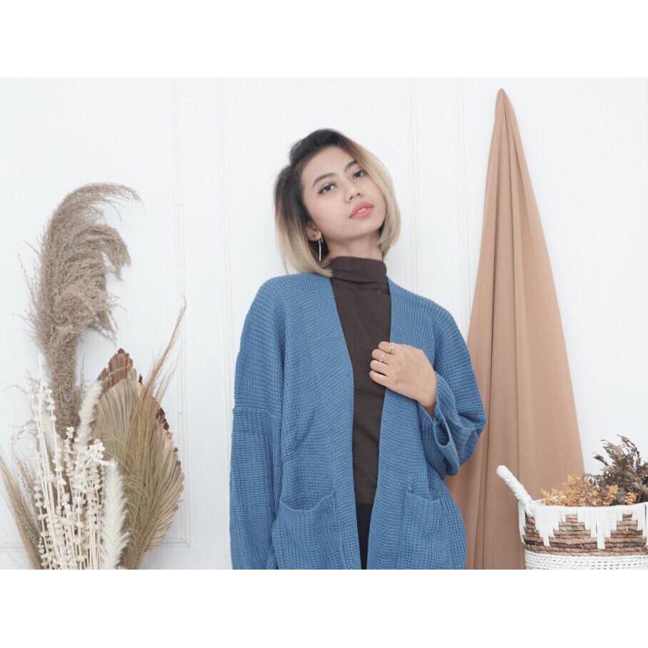 LOOCY CARDIE RAJUT WANITA - SWEATER WANITA - SWEATER RAJUT KNIT-DENIM