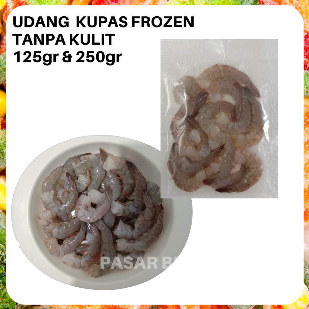 

Udang Kupas Vaname Frozen 125gr Seafood Shrimp Pasar Beku Padang