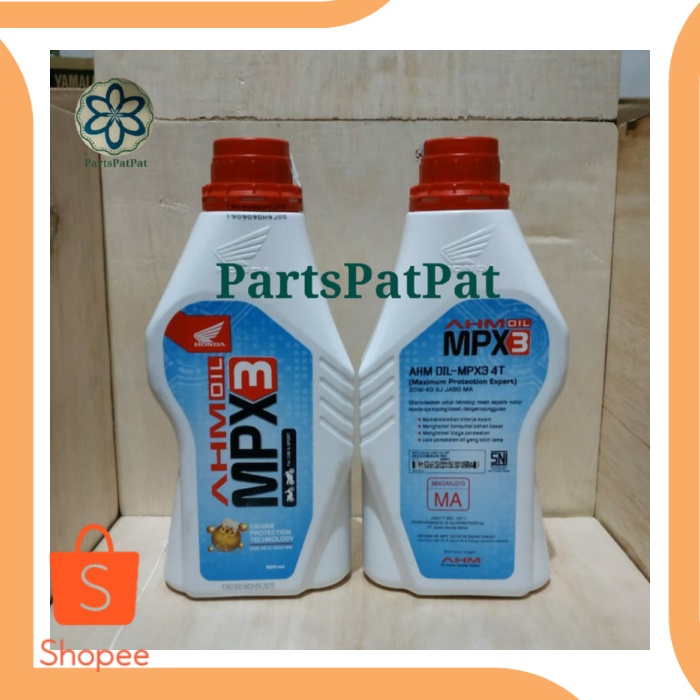 OLI MESIN AHM OIL OLI MPX3 MPX 3 MPX-3 08LT 800ML 20W40 20W-40 ASLI l