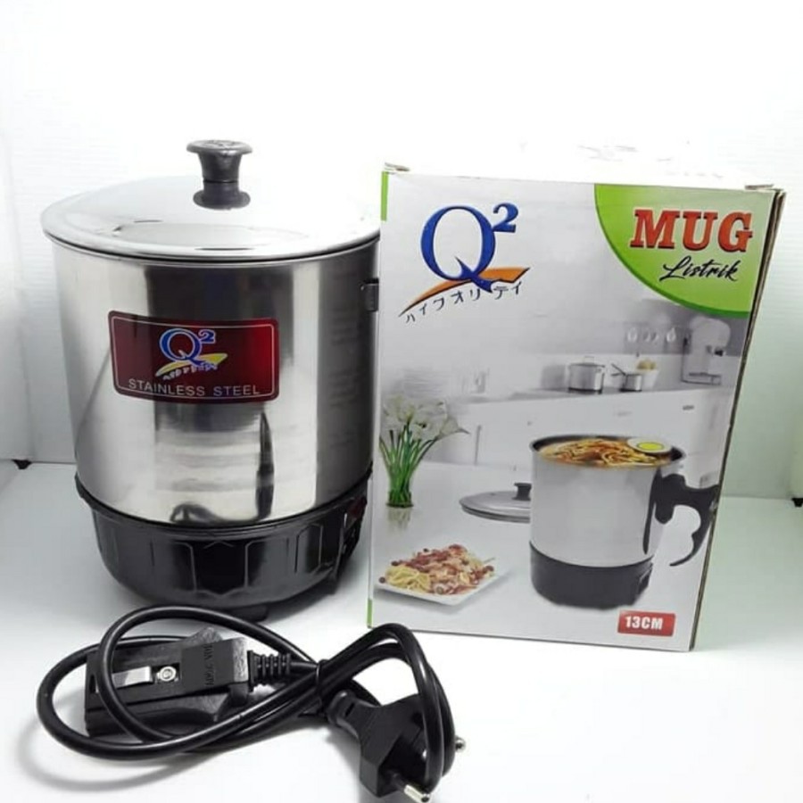 Mug Elektrik Q2 Pemanas Air Stainless Elektrik Heating Teko Listrik