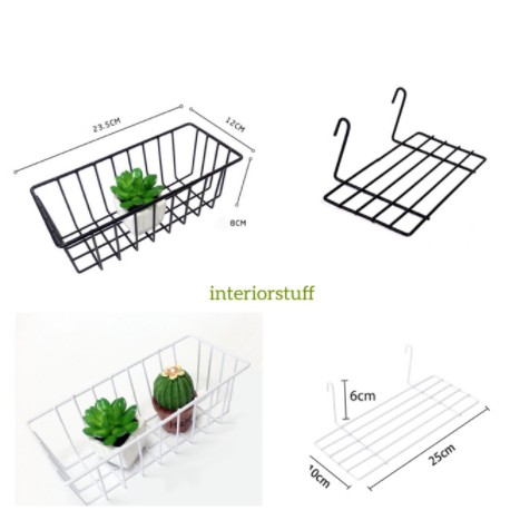 Rak Gantung Dinding Minimalis Tempel HITAM - Hanging Organizer Rack