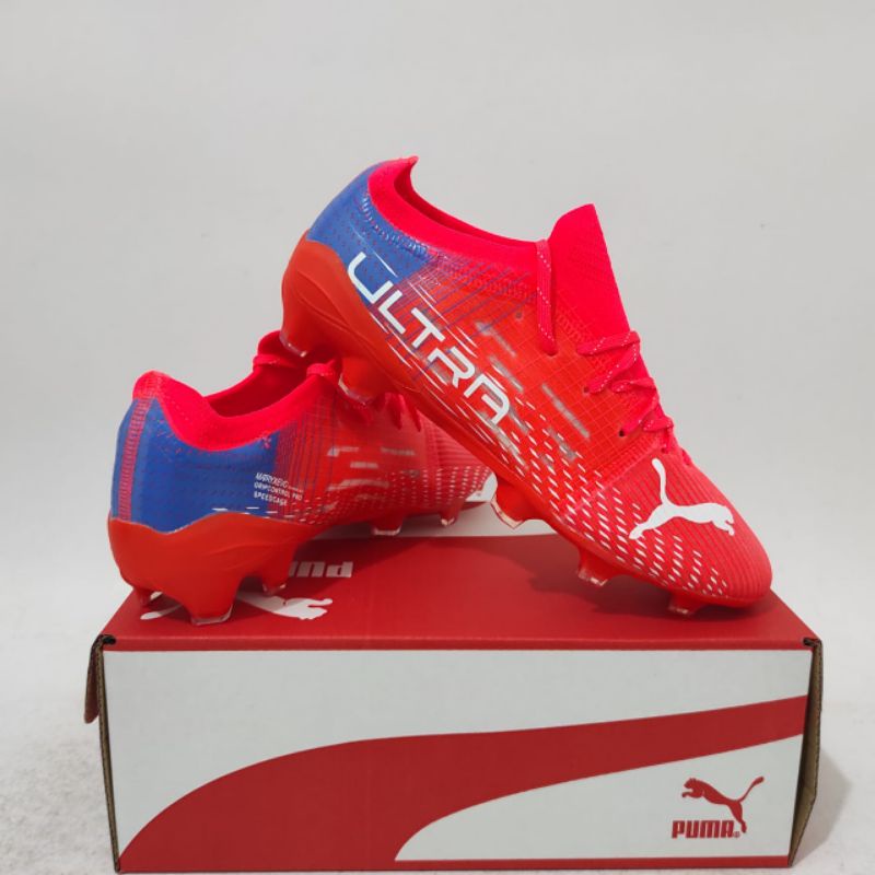 BISA COD Sepatu Bola Puma Ultra 1.3 Orange Blue FG