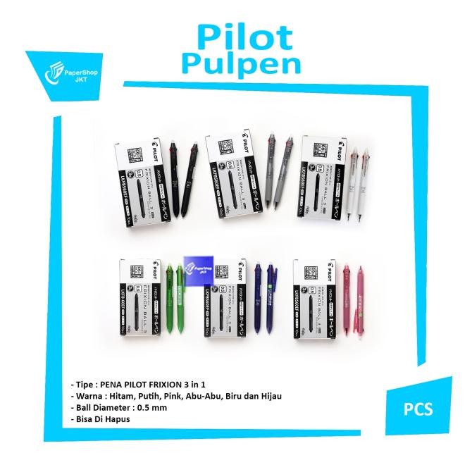 

[COD] PENA PILOT FRIXION 3 in 1 0.5mm Warna warni Bisa Di Hapus [ 1 Pcs ] BIG SALE Kode 922