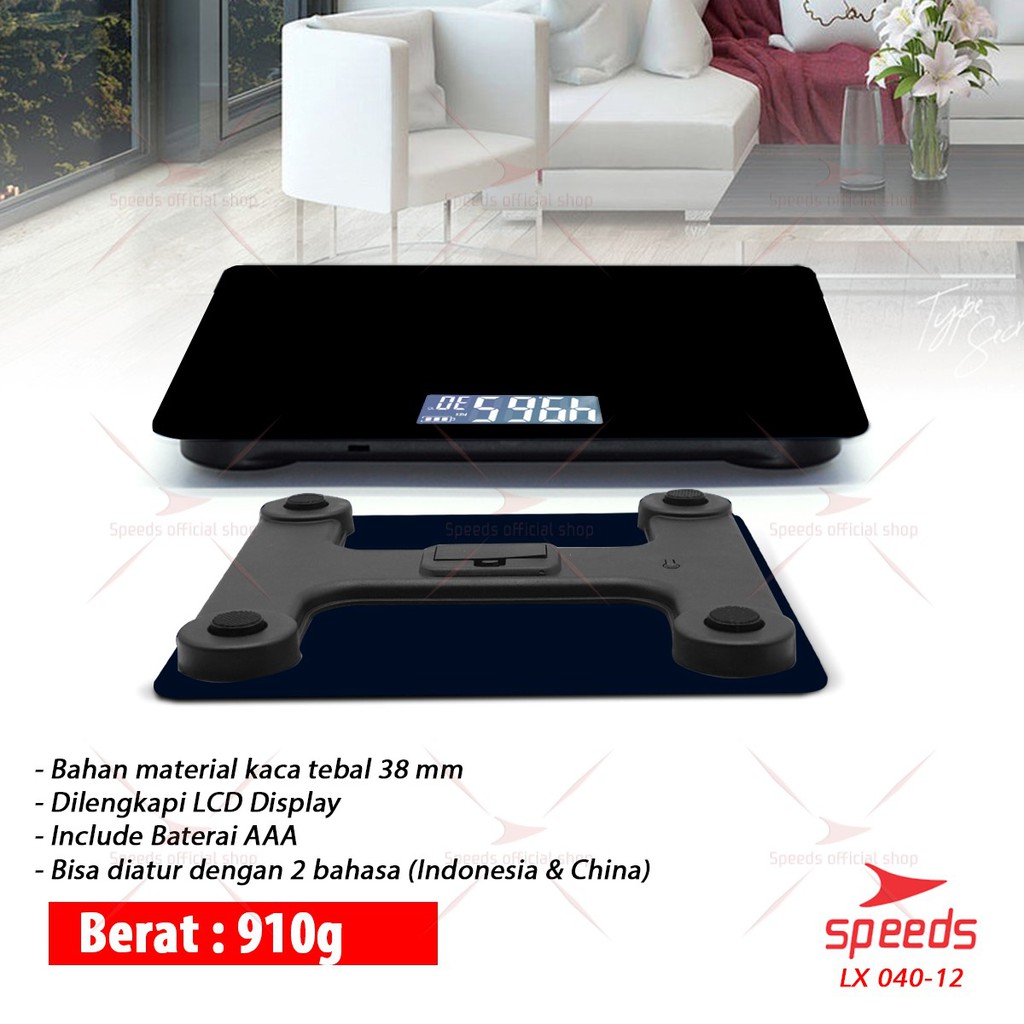 speeds timbangan badan digital 180kg scale kaca berat mini max original impor 040