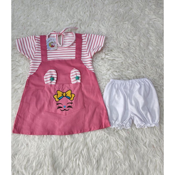 baju bayi perpuan dress catt jghs12